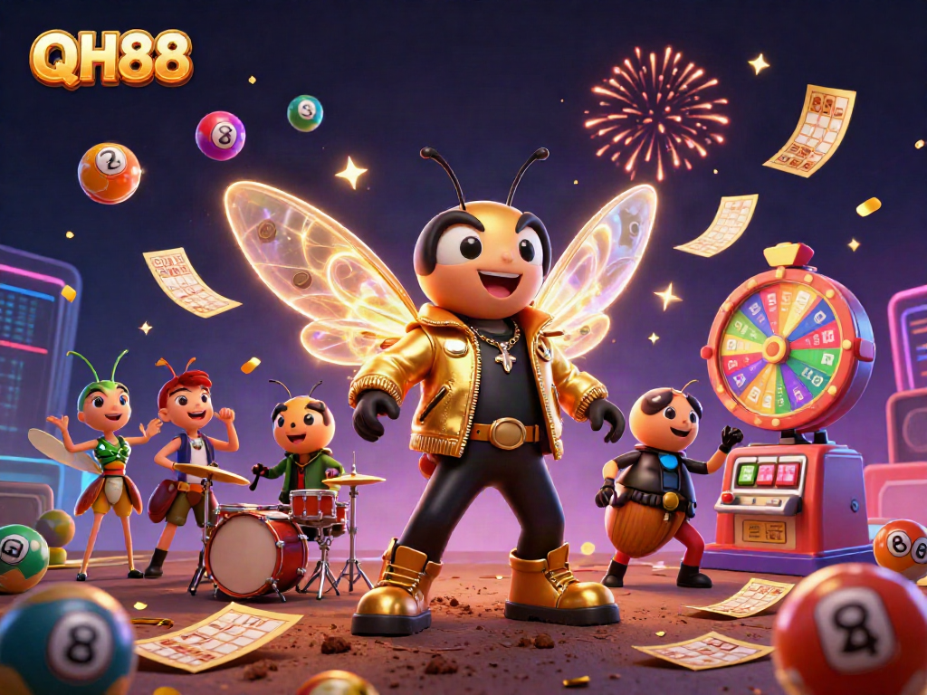 Experience exhilarating gameplay with QH88's energetic casino scene full of dynamic game elements.
