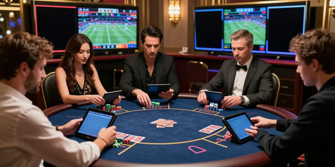 SIN88 online casino players enjoying a vibrant poker game with mobile betting options