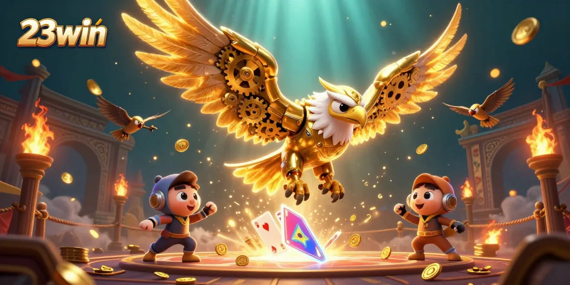 Experience thrilling wins at 23win while diving into holographic cards and golden elements.