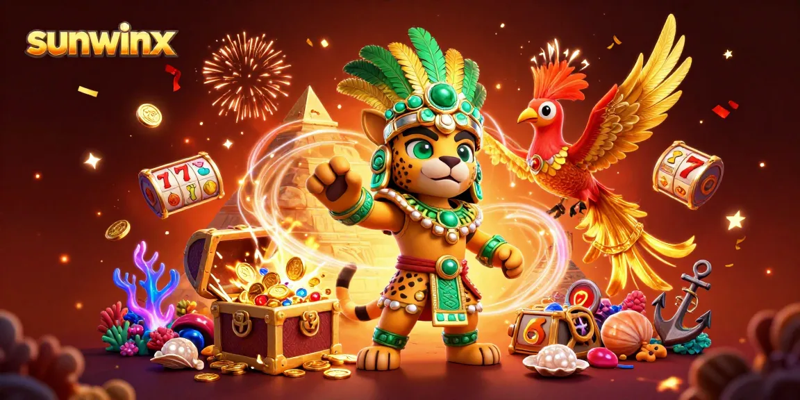 Sunwinx illuminates the casino world with dynamic 3D illustration of vibrant jackpot gaming elements.