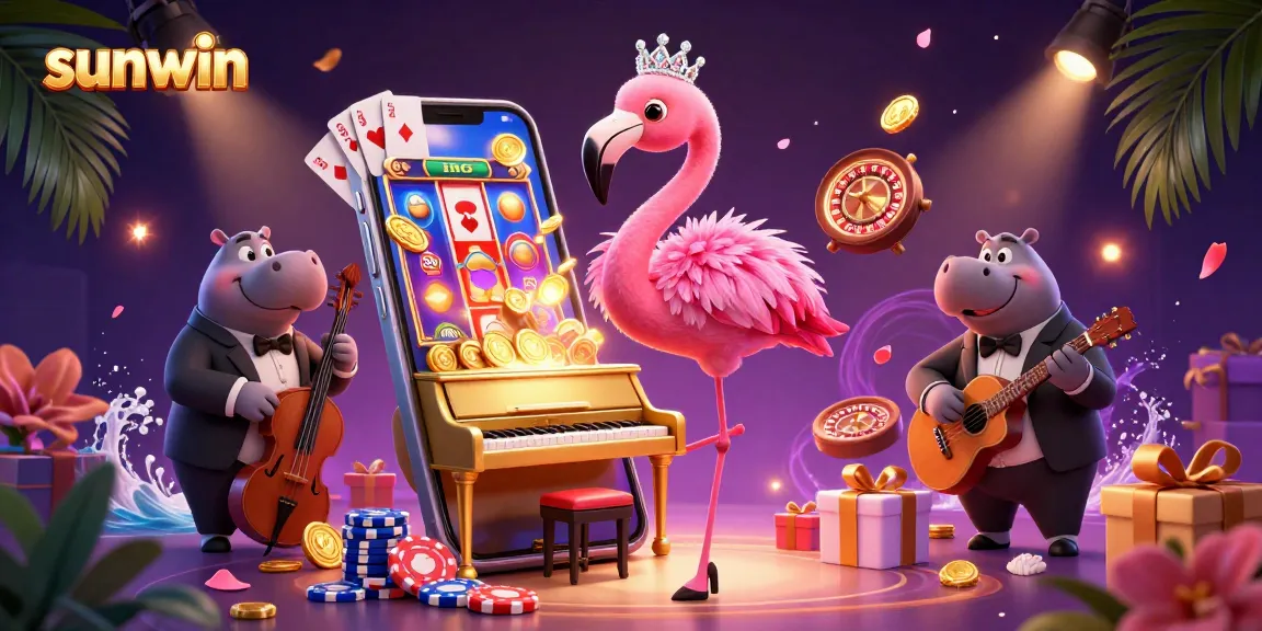 Experience thrilling gameplay at sunwin with vibrant casino characters and exciting game elements in a lively atmosphere