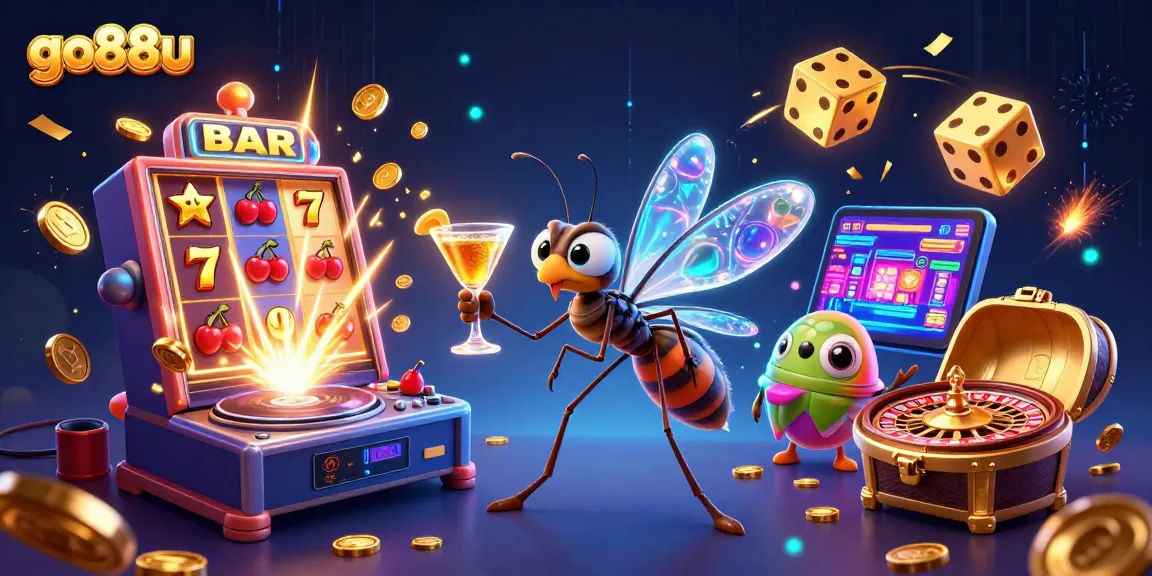 Experience the excitement of online gambling with go88u, featuring vibrant characters and thrilling game elements.