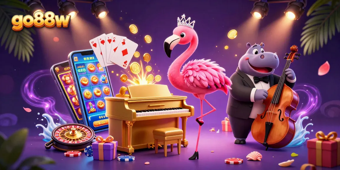 Experience vibrant fun with go88w as flamingo singer and hippo bassist light up the casino gaming scene.